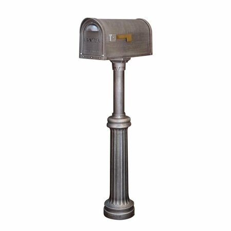 SPECIAL LITE Classic Curbside with Bradford Direct Burial Mailbox Post, Swedish Silver SCC-1008_SPK-590-SW